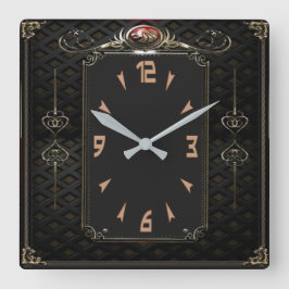 Relógio Quadrado Preto elegante