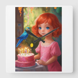 Relógio Quadrado Princesa Birthday Magic