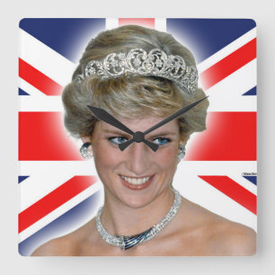 Relógio Quadrado Princesa Diana Union Jack de HRH