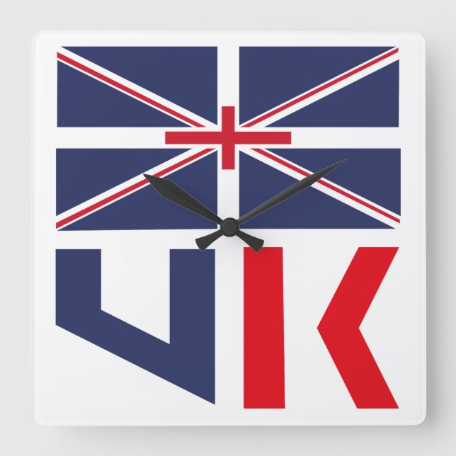 RELÓGIO QUADRADO PROJECTED FLAG UK / ENGLAND BY MASANSER (Frente)
