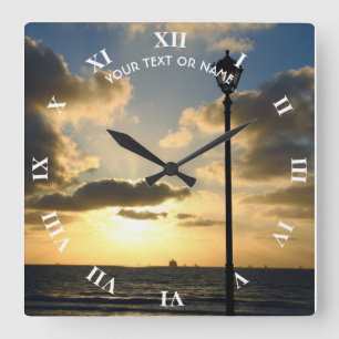 Relógio Quadrado Projete com sua própria foto e seu texto