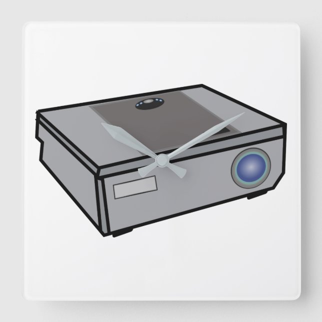 Relógio Quadrado Projetor video (Frente)