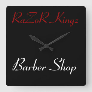 Relógio Quadrado Promocional da barbearia de Kingz da lâmina