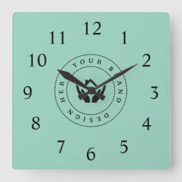 Relógio Quadrado Promocional de texto e logotipo personalizado mini