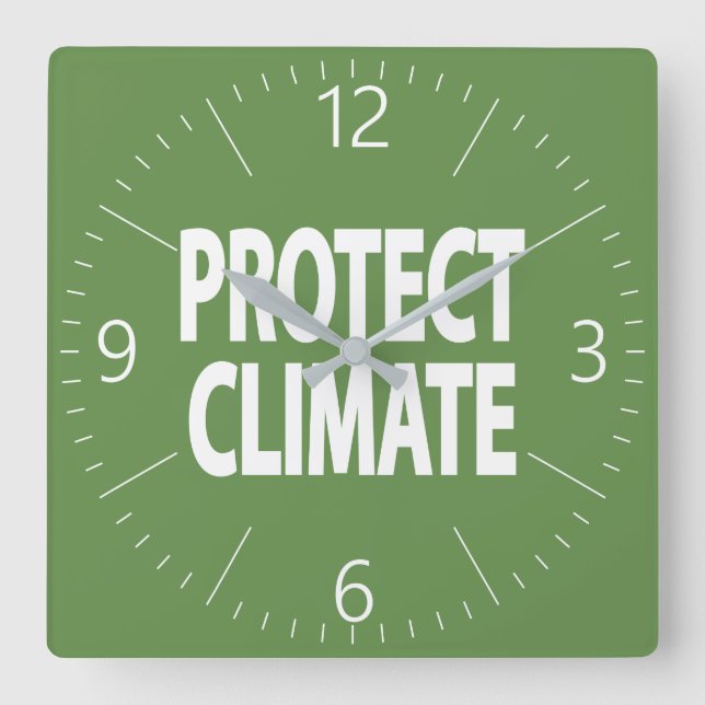 Relógio Quadrado Proteger o clima (Frente)