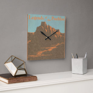 Relógio Quadrado Pueblos Taos Antigos Novo México, Arte de Cartaz d