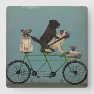 Relógio Quadrado Pug Tandem