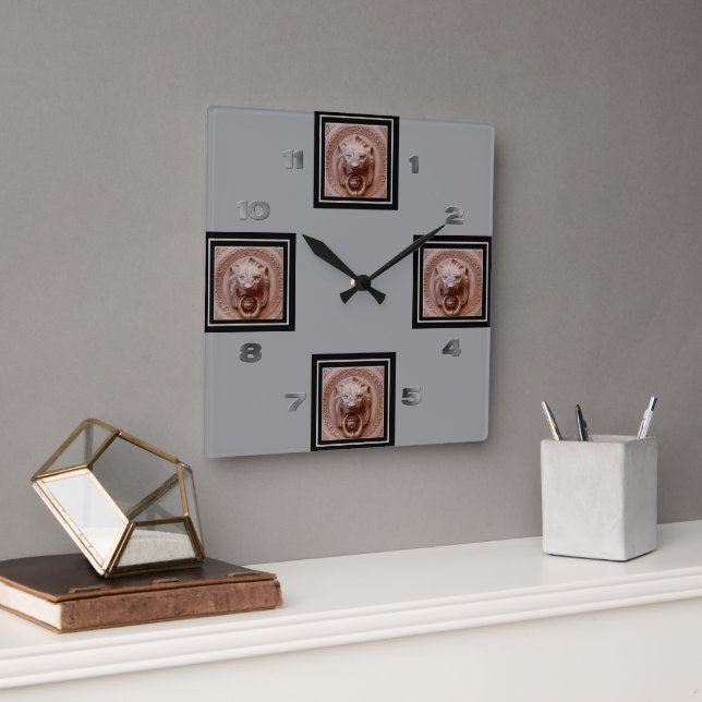 Relógio Quadrado Pulso de disparo - aldrava de porta principal do (Escritório)