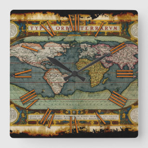 Relógio Quadrado Pulso de disparo antigo envelhecido do desenhista