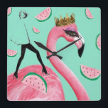 Relógio Quadrado Pulso de disparo bonito agradado do pop art do<br><div class="desc">Um impressão alegre brilhante fresco do flamingo projetou em Edimburgo,  Reino Unido.</div>