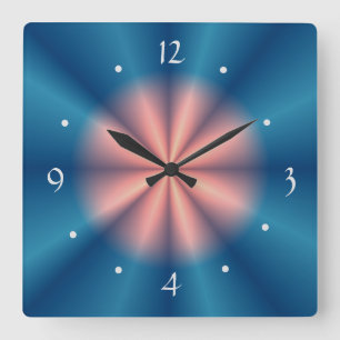 Relógio Quadrado Pulso de disparo cor-de-rosa azul bonito de