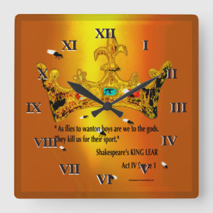 Relógio Quadrado Pulso de disparo das citações do rei Lear