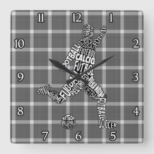 Relógio Quadrado Pulso de disparo das línguas do futebol do futebol