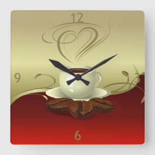 Relógio Quadrado Pulso de disparo de parede (1) do tempo do café