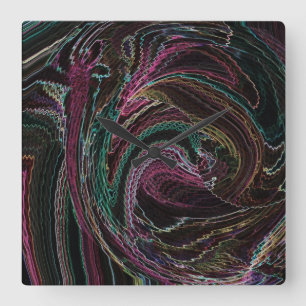 Relógio Quadrado Pulso de disparo de parede abstrato do galo das