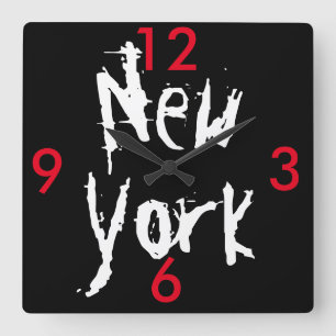 Relógio Quadrado Pulso de disparo de parede acrílico de New York