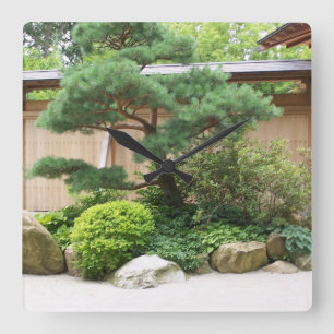 Relógio Quadrado Pulso de disparo de parede asiático do jardim