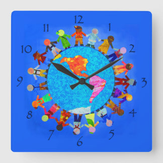 Relógio Quadrado Pulso de disparo de parede calmo das crianças em