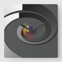 Relógio Quadrado Pulso de disparo de parede contemporâneo cinzento