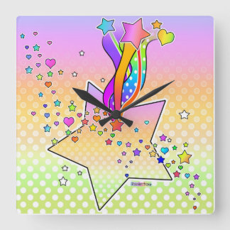 Relógio Quadrado PULSO DE DISPARO de PAREDE da ESTRELA do pop art