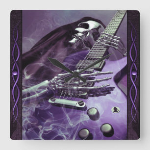 Relógio Quadrado Pulso de disparo de parede da guitarra do Ceifador