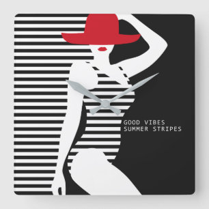 Relógio Quadrado Pulso de disparo de parede da mulher do verão