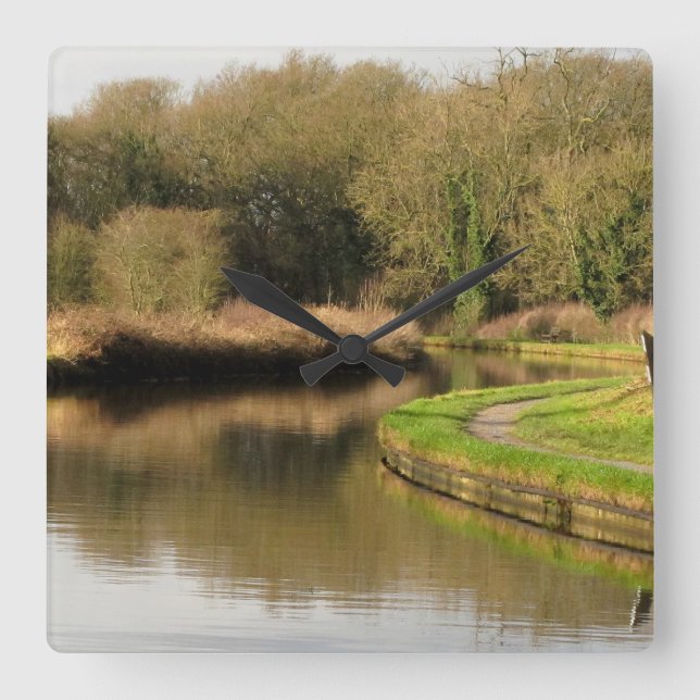 Relógio Quadrado Pulso de disparo de parede da paisagem da lagoa de (Frente)