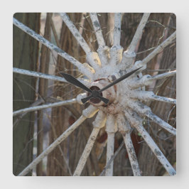 Relógio Quadrado Pulso de disparo de parede da roda de vagão