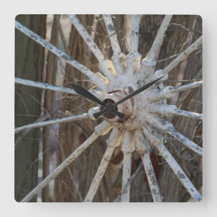 Relógio Quadrado Pulso de disparo de parede da roda de vagão