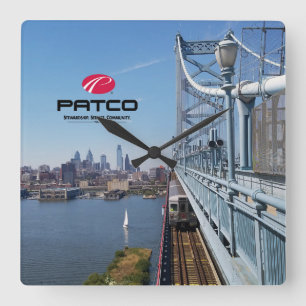 Relógio Quadrado Pulso de disparo de parede da skyline de PATCO