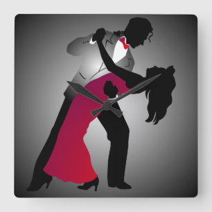 Relógio Quadrado Pulso de disparo de parede do dançarino do salão