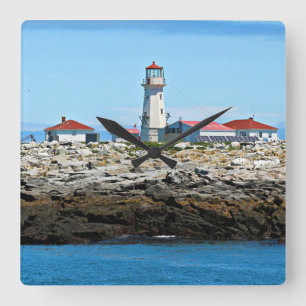 Relógio Quadrado Pulso de disparo de parede do farol da ilha do