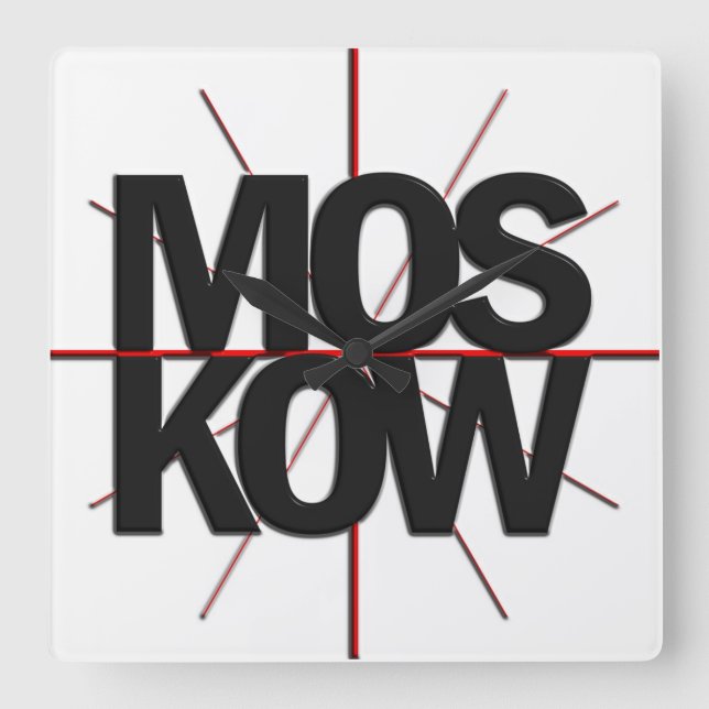 Relógio Quadrado Pulso de disparo de parede do fuso horário de (Frente)