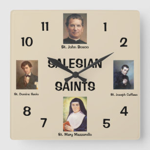 Relógio Quadrado Pulso de disparo de parede dos santos de Salesian