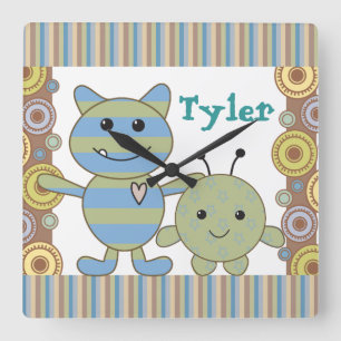 Relógio Quadrado Pulso de disparo de parede espreitando pequeno do