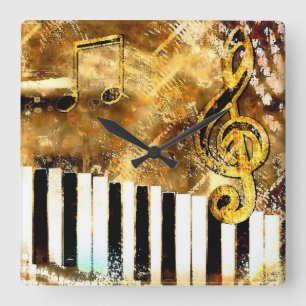 Relógio Quadrado Pulso de disparo de parede musical do Grunge