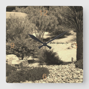 Relógio Quadrado Pulso de disparo de parede, Palm Springs, Ca