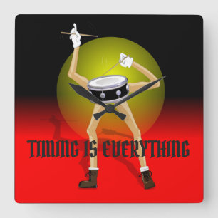 Relógio Quadrado Pulso de disparo de parede para bateristas