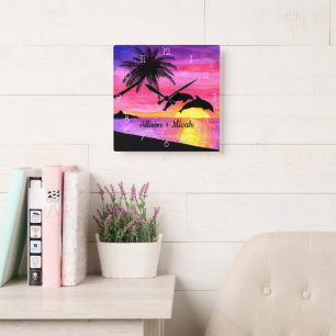 Relógio Quadrado Pulso de disparo de parede personalizado dos