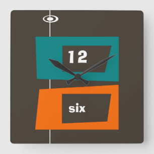 Relógio Quadrado Pulso de disparo de parede retro - cor variável d