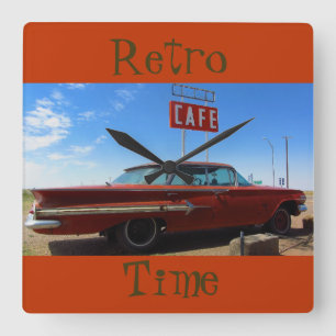 Relógio Quadrado Pulso de disparo de parede retro do tempo por