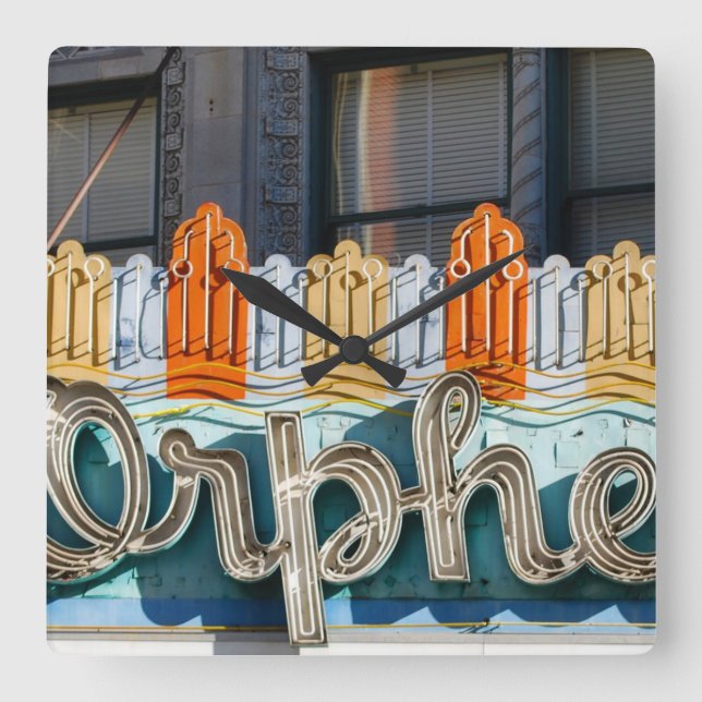 Relógio Quadrado Pulso de disparo de parede velho do famoso do (Frente)