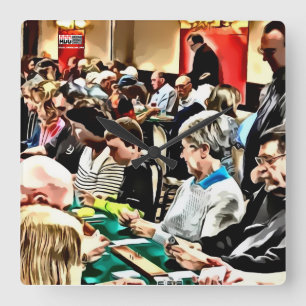 RELÓGIO QUADRADO PULSO DE DISPARO DE RENO CRIBBAGE