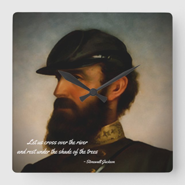 Relógio Quadrado Pulso de disparo de Stonewall Jackson (Frente)