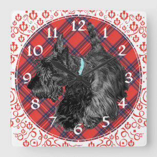 Relógio Quadrado Pulso de disparo de Terrier do Scottish
