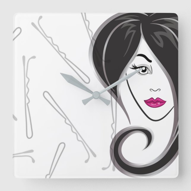 Relógio Quadrado pulso de disparo do cabeleireiro (Frente)