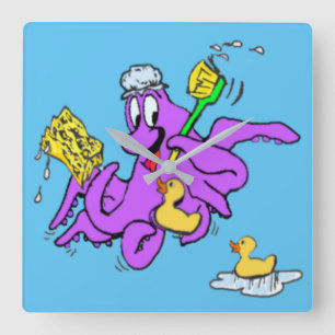 Relógio Quadrado Pulso de disparo do polvo do banheiro