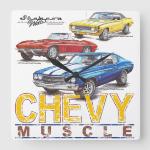 Relógio Quadrado Pulso de disparo do quadrado do músculo de Chevy