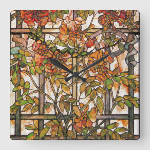 Relógio Quadrado Pulso de disparo do vitral do vintage