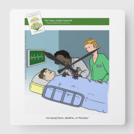 Relógio Quadrado Pulso de disparo dos desenhos animados da escrita